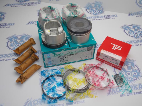 Поршни + кольца 4шт ремонт +0,25 3ZZ-FE TOYOTA