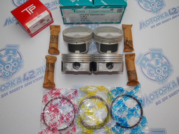 Поршни + кольца к-кт 4шт ремонт +0,50 HYUNDAI G4FA 1.4