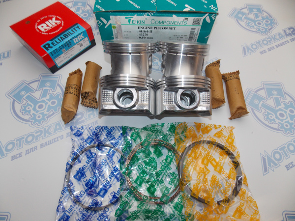 Поршни + кольца к-кт 4шт ремонт +0,50 MMC 4G64 II '98-