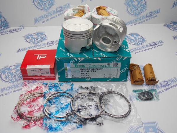 Поршни + кольца к-кт 4шт ремонт +0,50 TOYOTA 3C, 3C-T Gallery