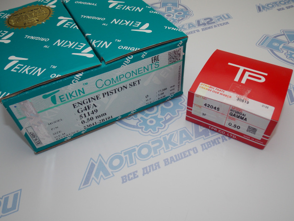 Поршни + кольца к-кт 4шт ремонт +0,50 HYUNDAI G4FA 1.4