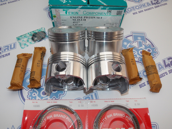 Поршни + кольца 4шт ремонт +0,50 SUZUKI G15#, G16A 8кл