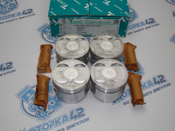 Поршни + кольца к-кт 4шт ремонт +0,25 HONDA B20B, B20Z '99-