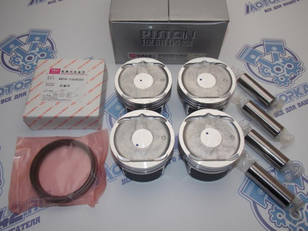 Поршни + кольца 4шт стандарт Chery Tiggo 1.8 без стопоров