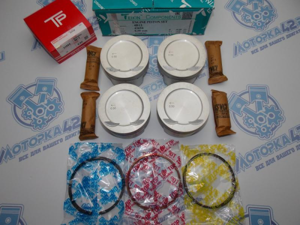 Поршни + кольца к-кт 4шт ремонт +0,50 MMC 4B12