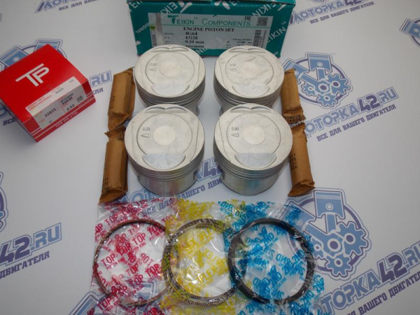 Поршни + кольца к-кт 4шт ремонт +0,50 MMC 4G64 93-'
