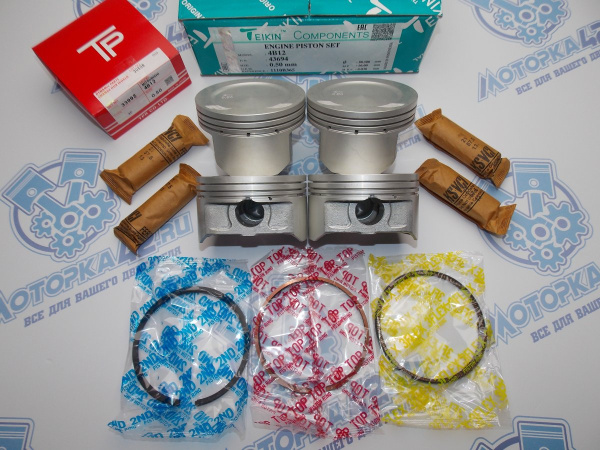 Поршни + кольца к-кт 4шт ремонт +0,50 MMC 4B12