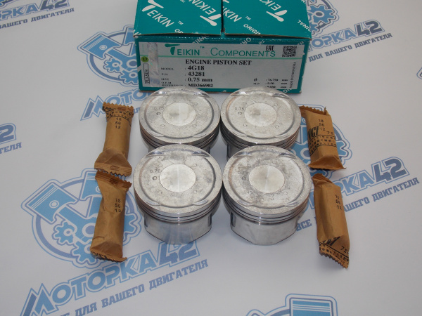 Поршни + кольца к-кт 4шт ремонт +0,75 Mitsubishi 4G18