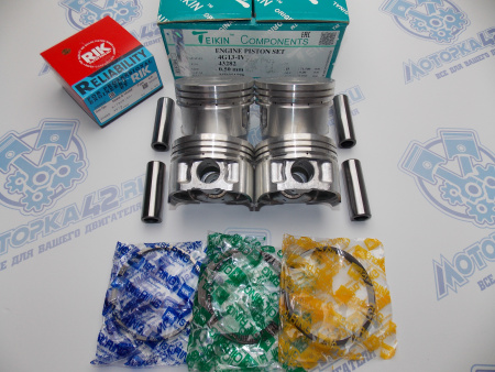 Поршни + кольца к-кт 4шт ремонт +0,50 MMC 4G13