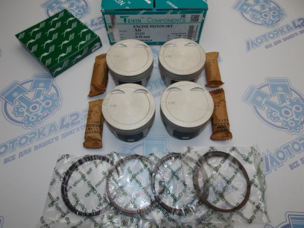 Поршни + кольца AW к-кт 4шт ремонт +0,50 HYUNDAI G4ED-G