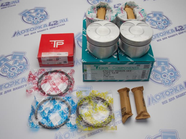 Поршни + кольца к-кт 4шт ремонт +1,00 TOYOTA 5A-FE
