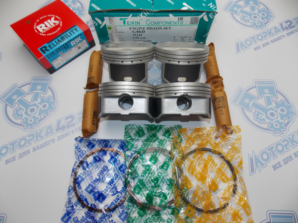 Поршни + кольца к-кт 4шт ремонт +0,50 HYUNDAI G4KD