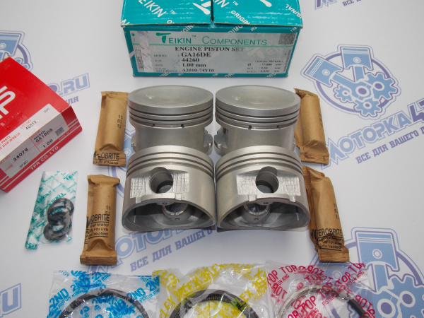 Поршни + кольца 4шт ремонт +1,00 NISSAN GA16DE