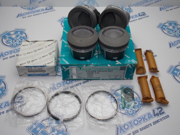 Поршни + кольца ориг к-кт 4шт стандарт MAZDA 2,3 L3-VDT '09-