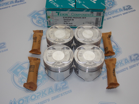 Поршни + кольца к-кт 4шт ремонт +0,50 HONDA PM6, D16A6