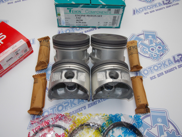 Поршни + кольца 4шт ремонт +0,50 TOYOTA 5A-F