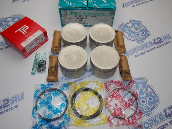Поршни + кольца 4шт ремонт +1,00 NISSAN GA16DE