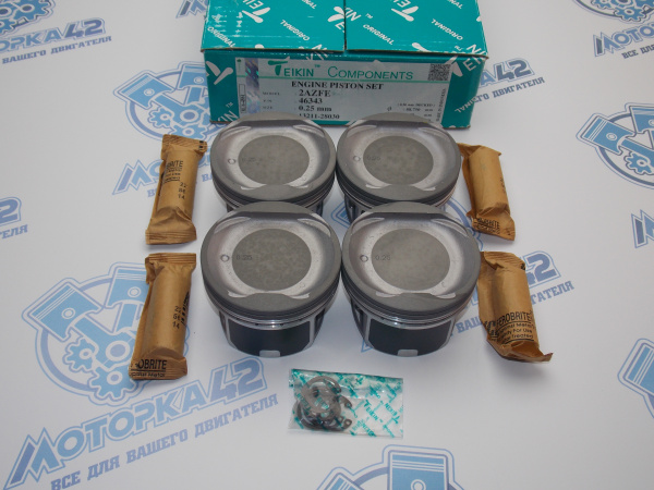 Поршни + кольца к-кт 4шт ремонт +0,25 TOYOTA 2AZ-FE