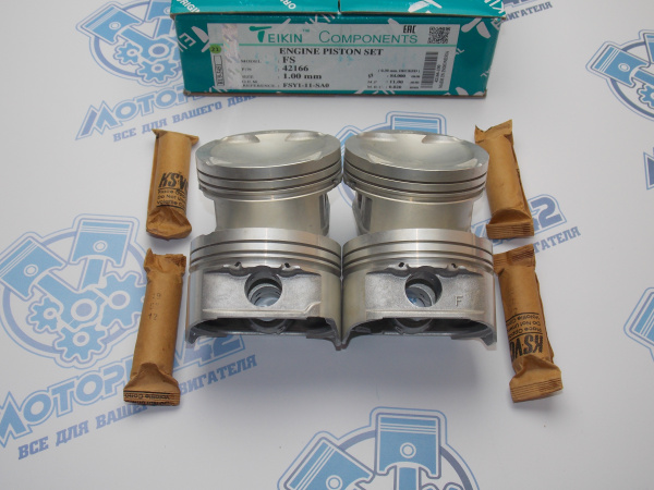 Поршни + кольца к-кт 4шт ремонт +1,00 MAZDA FS, FP