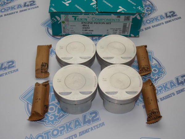 Поршни TEIKIN к-кт 4шт ремонт +1,00 MMC 4B10, 4B11