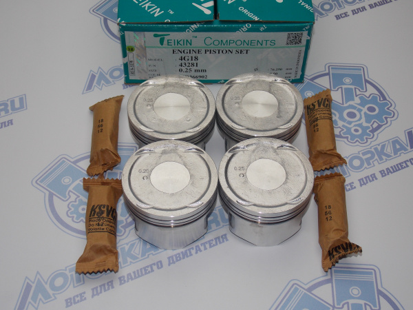 Поршни + кольца к-кт 4шт ремонт +0,25 Mitsubishi 4G18