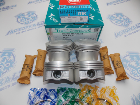 Поршни + кольца 4шт ремонт +0,50 TOYOTA 2NZ-FE II