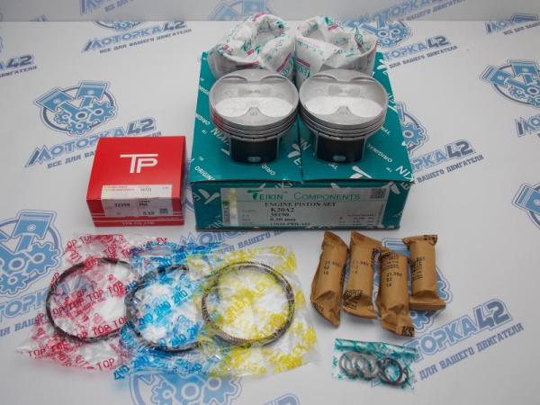 Поршни + кольца к-кт 4шт ремонт +0,50 HONDA K20A2