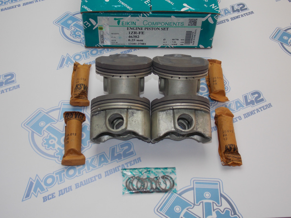 Поршни + кольца к-кт 4шт ремонт +0,25 TOYOTA 1ZR-FE