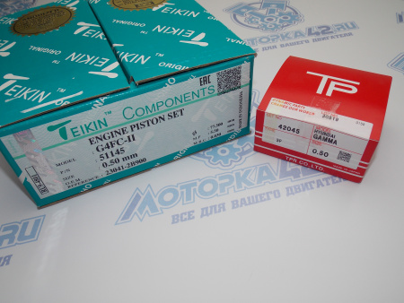 Поршни + кольца к-кт 4шт ремонт +0,50 HYUNDAI G4FC '17-