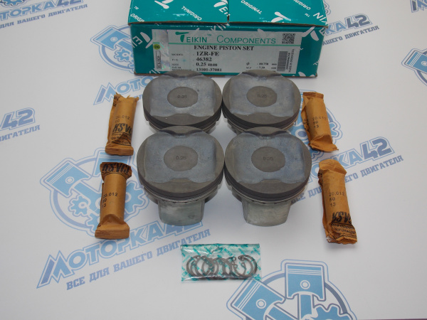 Поршни + кольца к-кт 4шт ремонт +0,25 TOYOTA 1ZR-FE