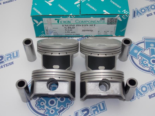 Поршни TEIKIN к-кт 4шт ремонт +0,50 HYUNDAI G4KD