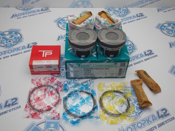 Поршни + кольца к-кт 4шт ремонт +0,50 HYUNDAI G4FJ -'15, G4FD