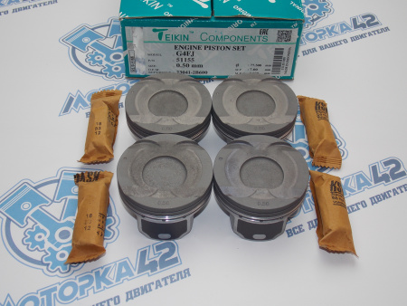 Поршни + кольца к-кт 4шт ремонт +0,50 HYUNDAI G4FJ -'15, G4FD