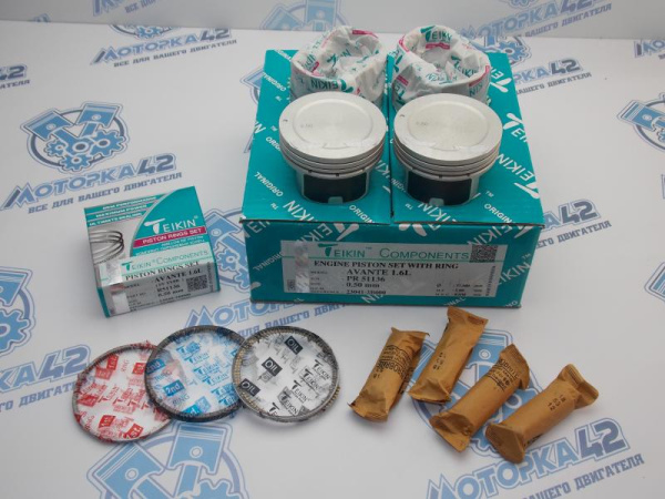 Поршни + кольца TEIKIN 4шт ремонт +0,50 HYUNDAI G4FC '06-