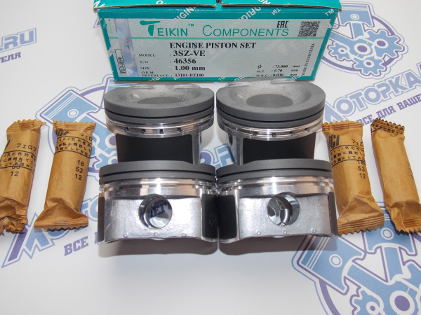 Поршни TEIKIN к-кт 4шт ремонт +1,00 TOYOTA 3SZ-VE