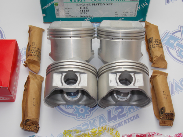 Поршни + кольца 4шт стандарт EDZ Chrysler 2.4L