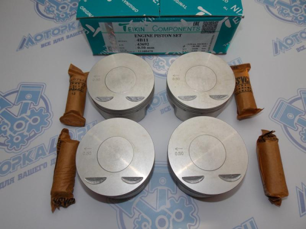 Поршни TEIKIN к-кт 4шт ремонт +0,50 MMC 4B10, 4B11
