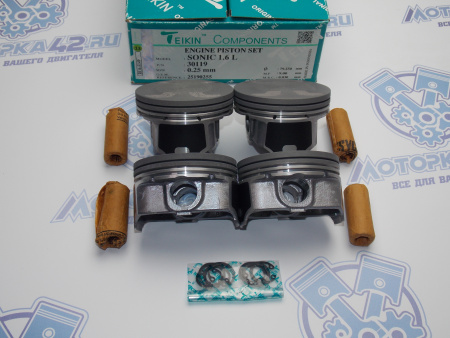 Поршни TEIKIN к-кт 4шт ремонт +0,25 GM F16D4, Z16XER, A16XER