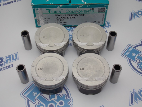 Поршни TEIKIN к-кт 4шт ремонт +0,50 HYUNDAI G4FC '06-