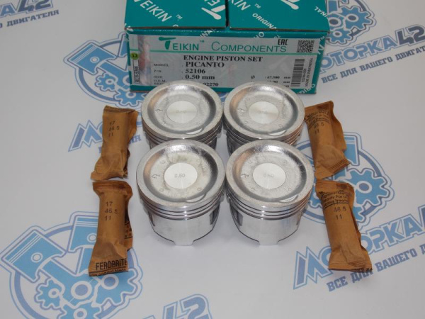 Поршни TEIKIN к-кт 4шт ремонт +0,50 HYUNDAI G4HG