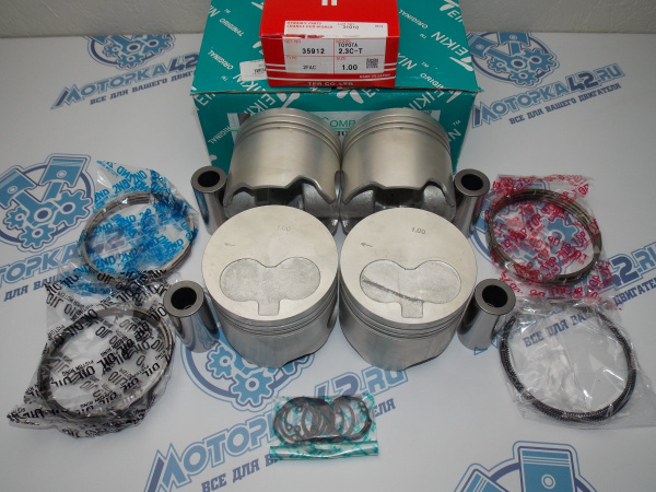 Поршни + кольца к-кт 4шт ремонт +1,00 TOYOTA  2C-T, 2C-TE