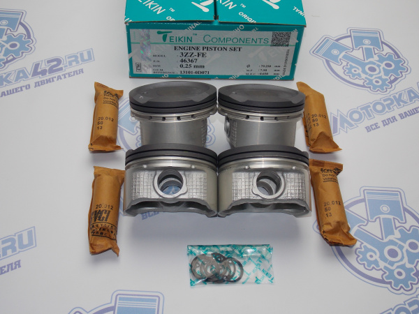 Поршни TEIKIN к-кт 4шт ремонт +0,25 TOYOTA 3ZZ-FE