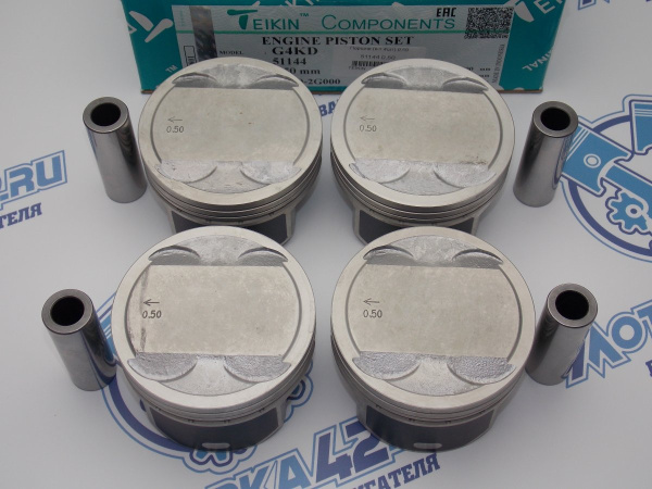Поршни TEIKIN к-кт 4шт ремонт +0,50 HYUNDAI G4KD