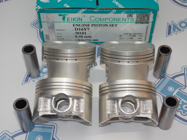 Поршни TEIKIN к-кт 4шт ремонт +0,50 HONDA D16Y7