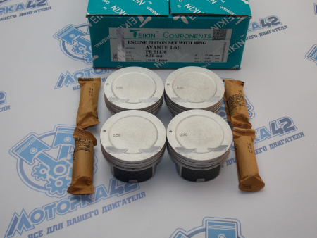 Поршни + кольца TEIKIN 4шт ремонт +0,50 HYUNDAI G4FC '06-