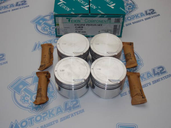 Поршни TEIKIN к-кт 4шт ремонт +0,50 HYUNDAI G4EB, G4EK 12V