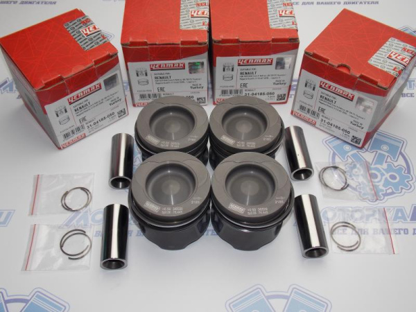 Поршни к-кт 4шт ремонт +0,50 RENAULT K9K 774 / 782 / 808 / 836 / 884 / 892