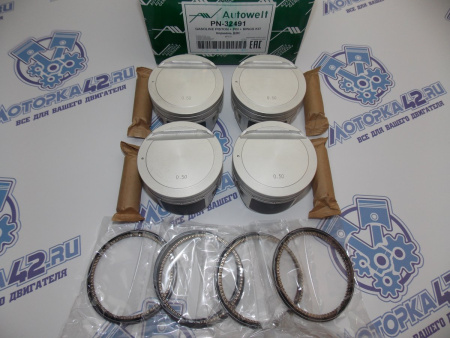 Поршни AW к-кт 4шт ремонт +0,50 HYUNDAI G4GC