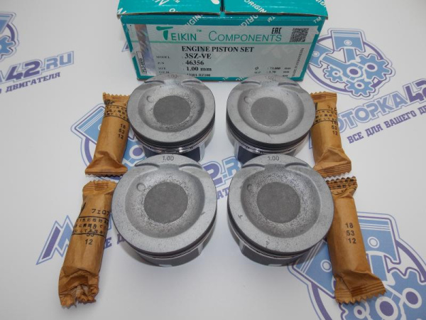 Поршни TEIKIN к-кт 4шт ремонт +1,00 TOYOTA 3SZ-VE