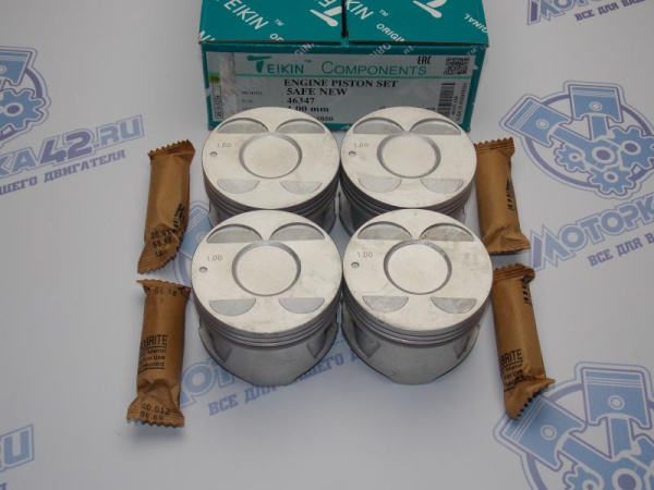 Поршни TEIKIN к-кт 4шт ремонт +1,00 TOYOTA 5A-FE